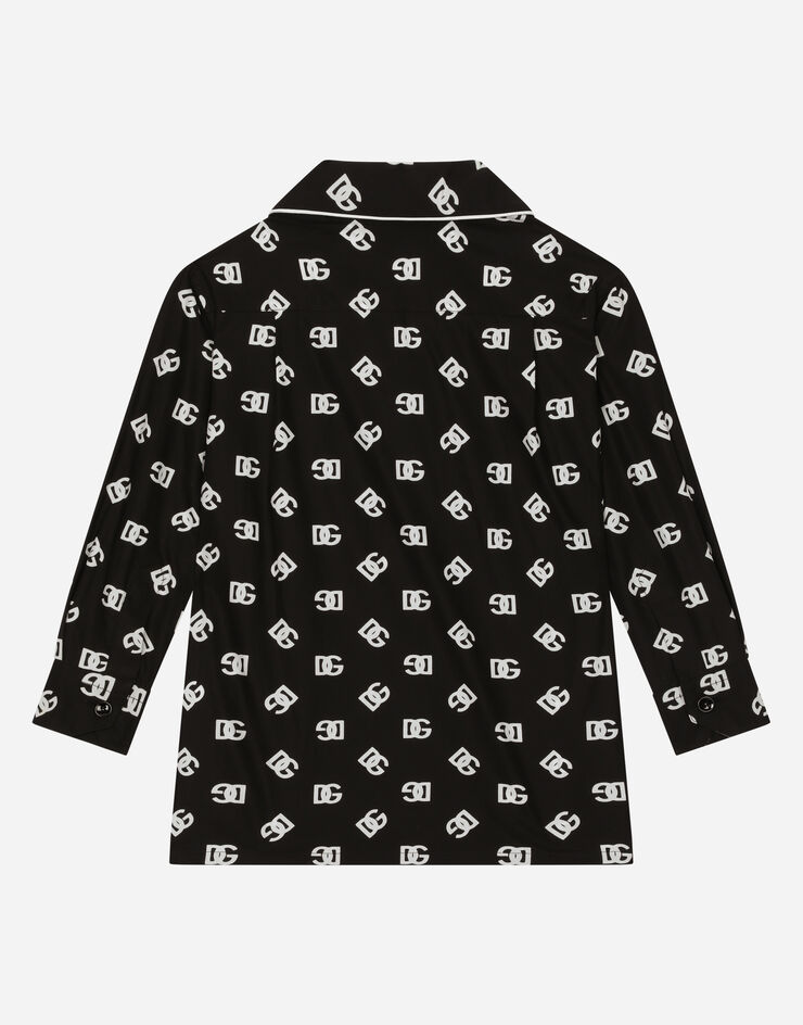 Dolce&Gabbana Poplin vanity shirt with DG logo print Multicolor L43S72G7IJ3