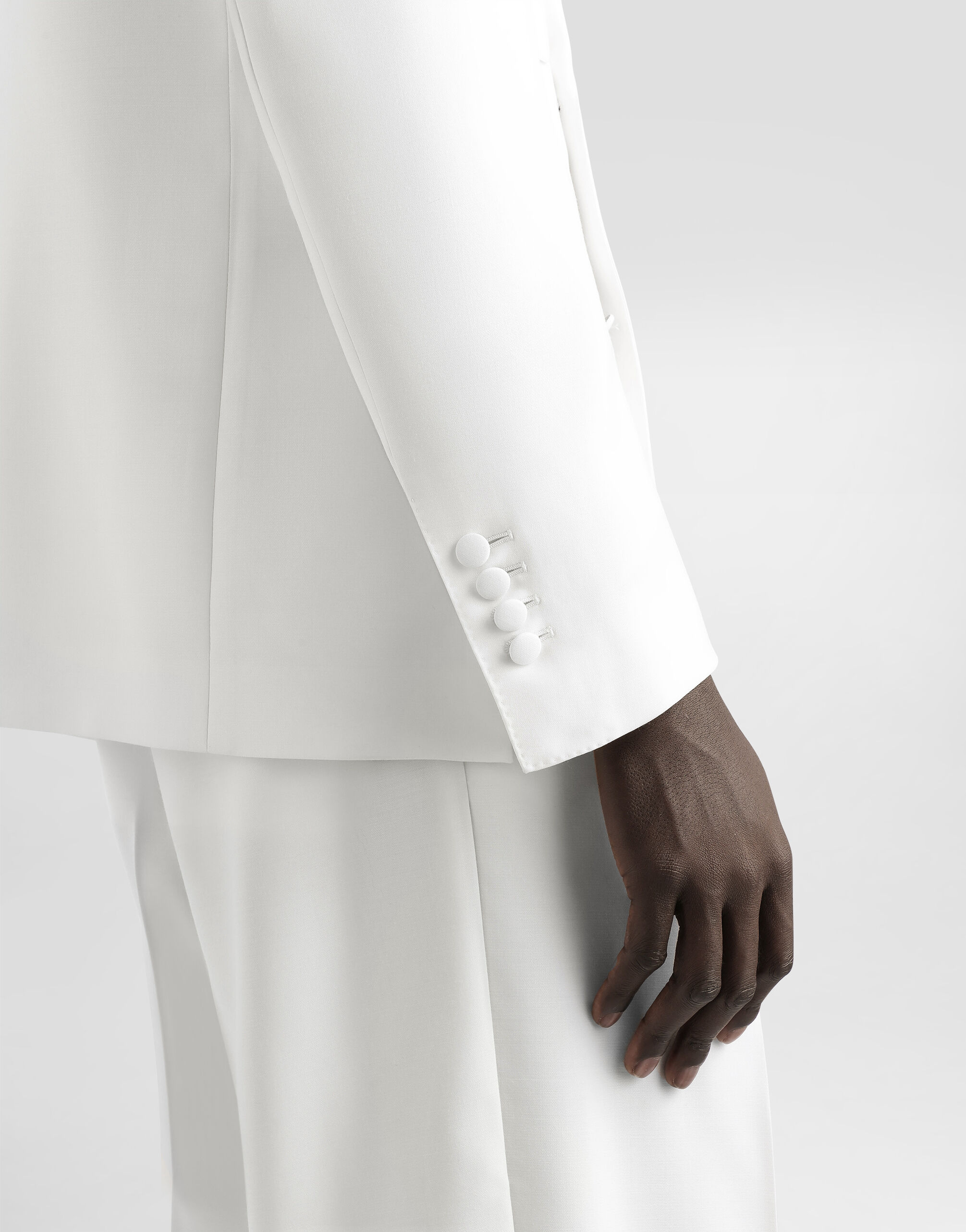 Double-breasted sicilia virgin wool jacket in White for Men