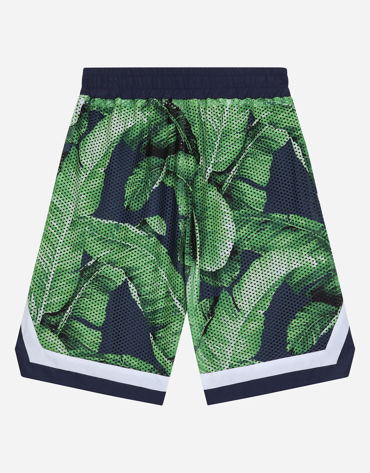 Dolce & Gabbana Mesh shorts with banana tree print Print L4JQS1G7K7Q