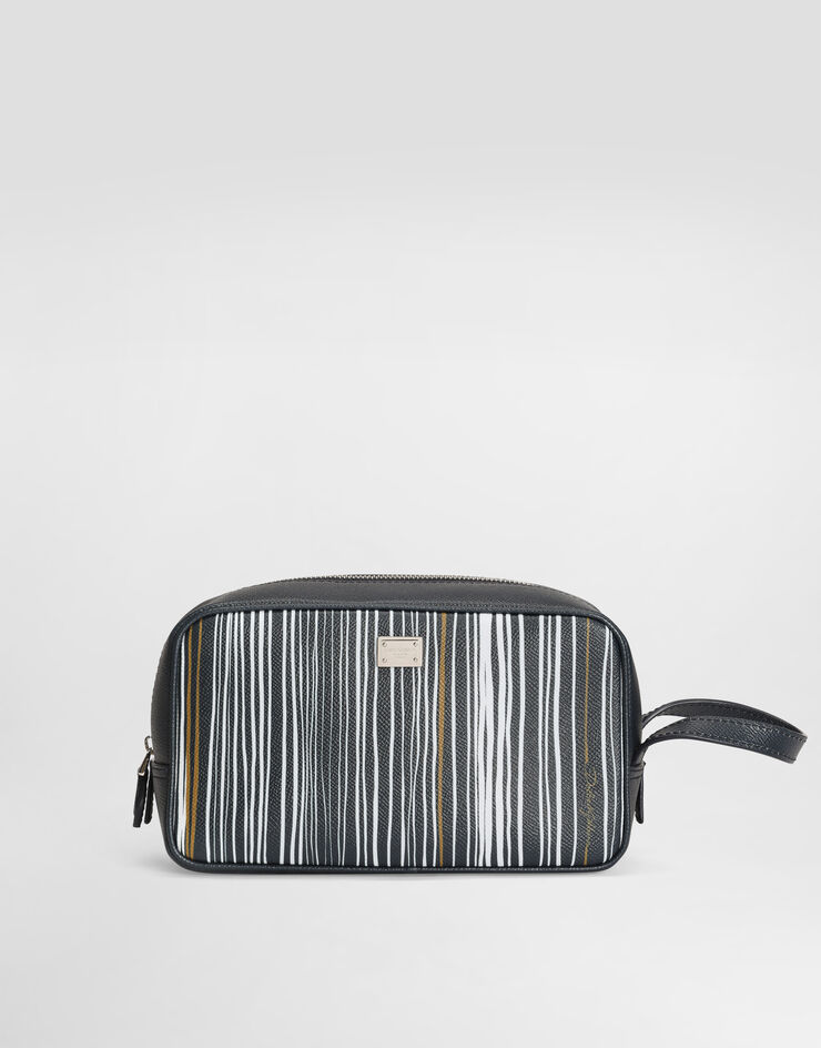 Dolce & Gabbana Stripe-print toiletry bag in calfskin Multicolor BT3310A0843