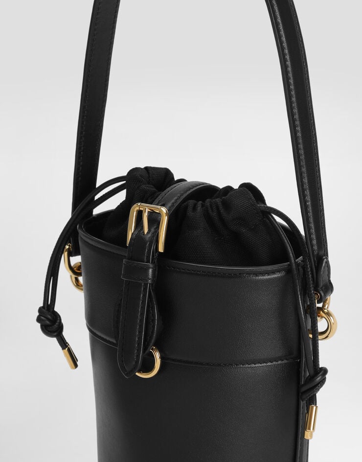 Dolce & Gabbana Bucket Bag Capri aus Canvas und Leder Schwarz BB7816AI451