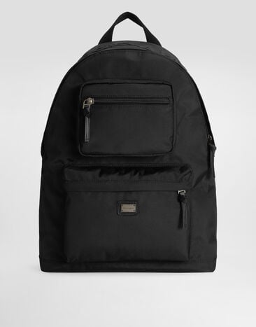 Dolce & Gabbana Nylon backpack with embroidery Black EM0123AN263
