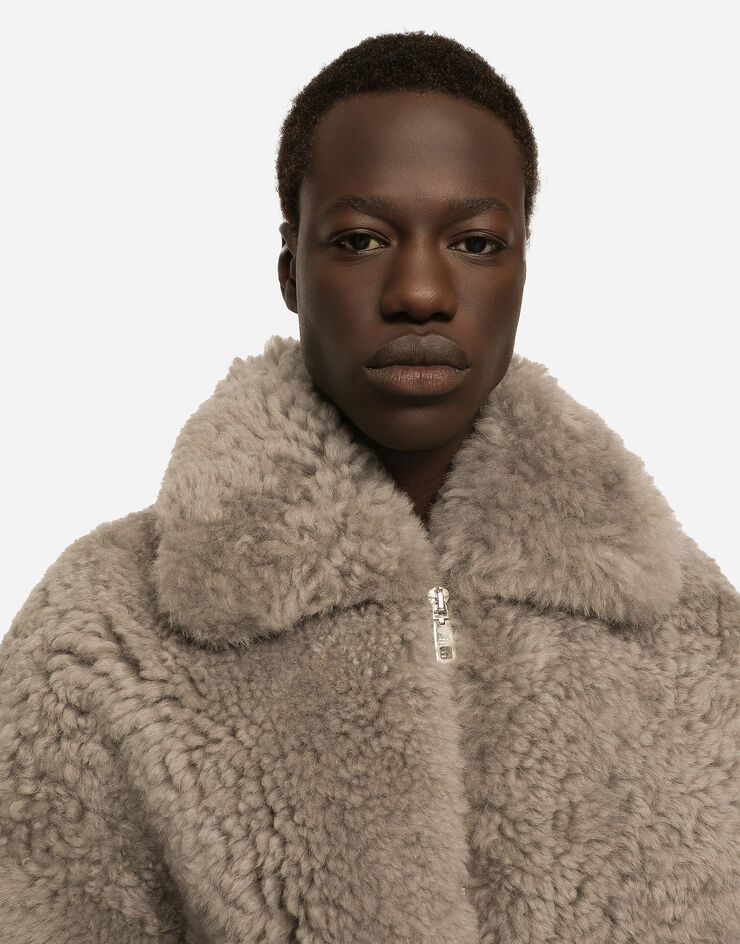 Dolce&Gabbana Shearling jacket with hood Multicolor G9APRLFUP8E