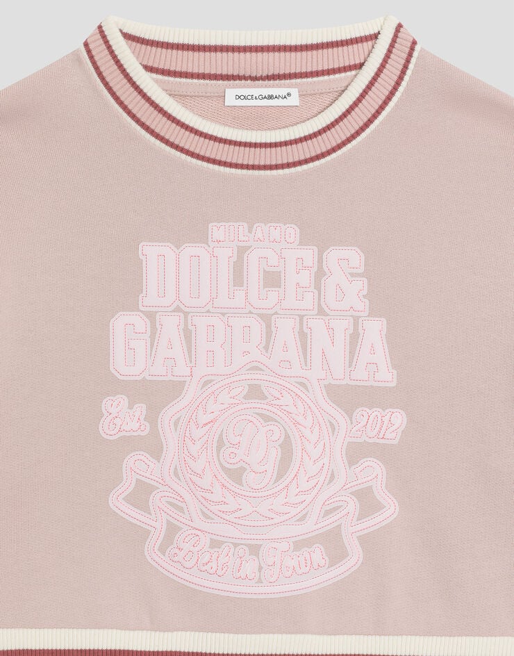 Dolce & Gabbana Jersey sweatshirt with DG print Pink L5JWBSG7PHC