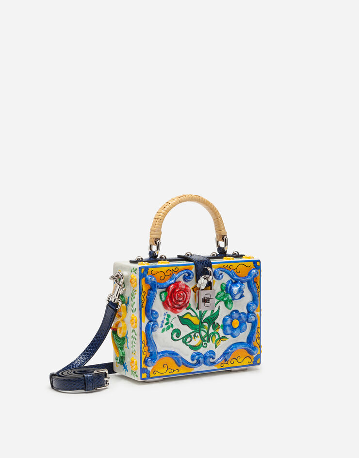 Dolce & Gabbana Dolce Box bag in hand-painted majolica wood Multicolor BB5970A8H18