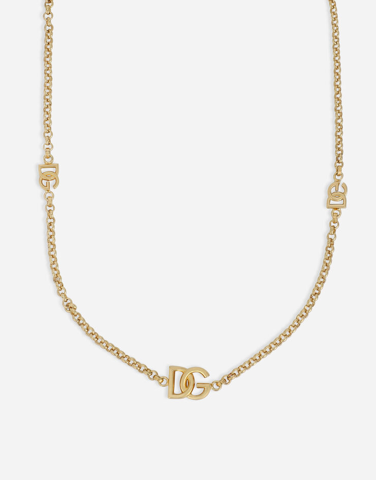 Dolce & Gabbana Тонкое короткое колье-цепочка с логотипами DG золотой WNO8L2W1111
