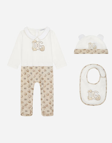 Dolce & Gabbana 3-piece jersey gift set in moon and star print Azure L11O96G7O1Y