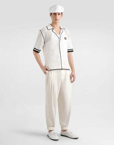 Dolce & Gabbana Camicia crochet effetto uncinetto Multicolor GXVD0ZJBCHE