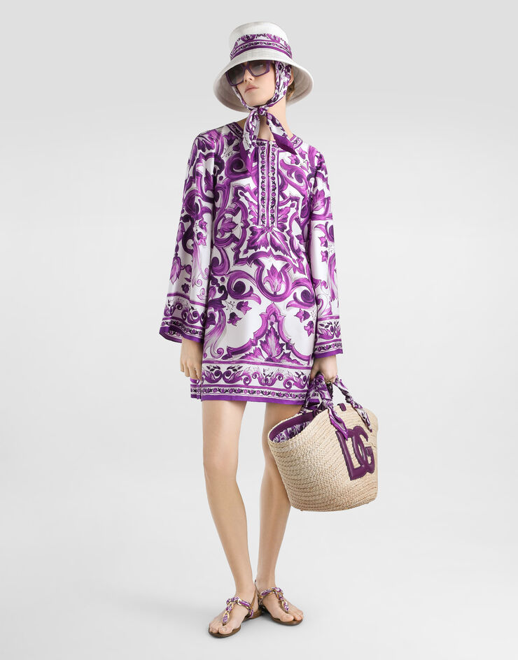 Dolce & Gabbana Majolica-print twill dress Multicolor F61A2THI1TK