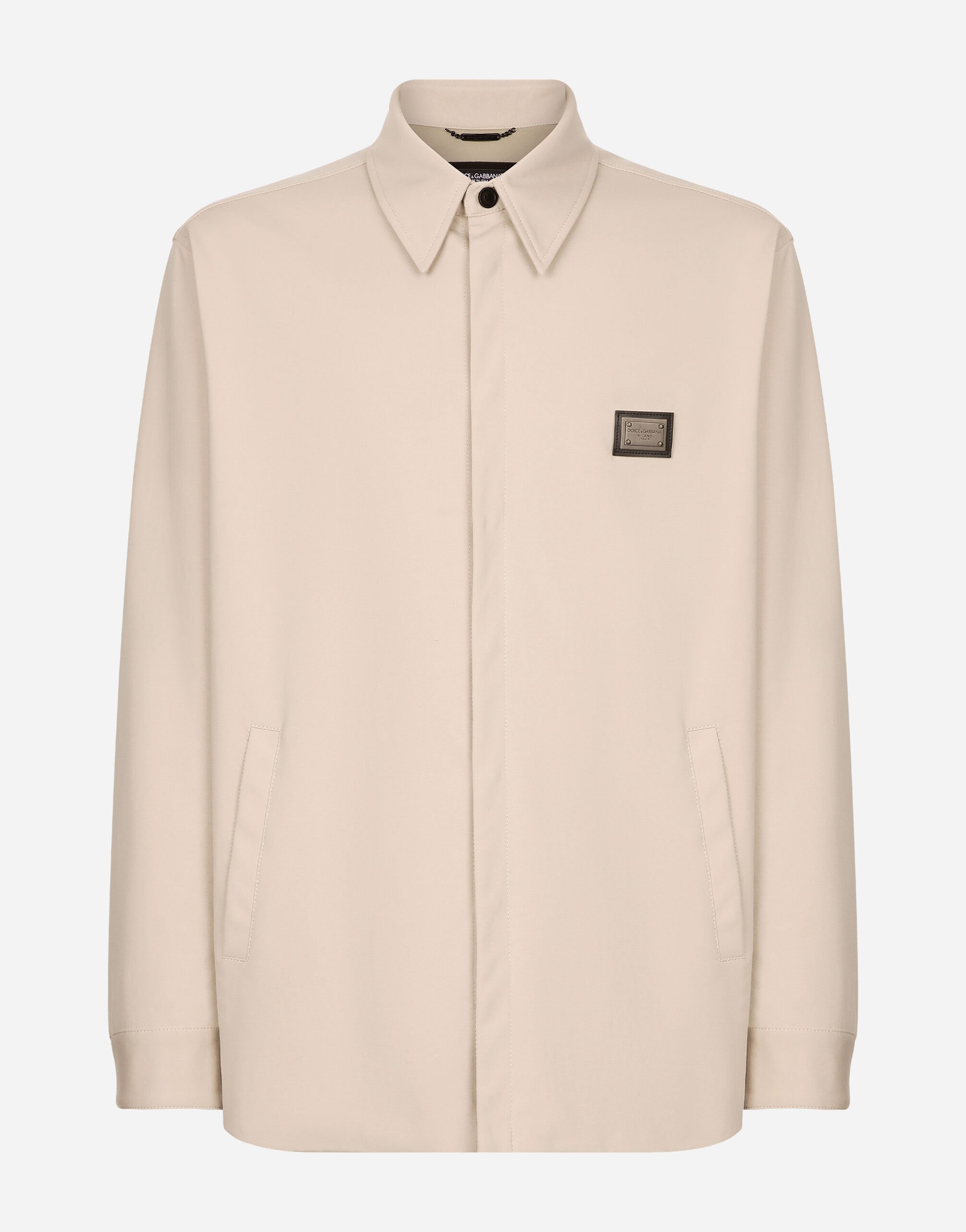 Technical fabric shirt with tag in Beige for Men