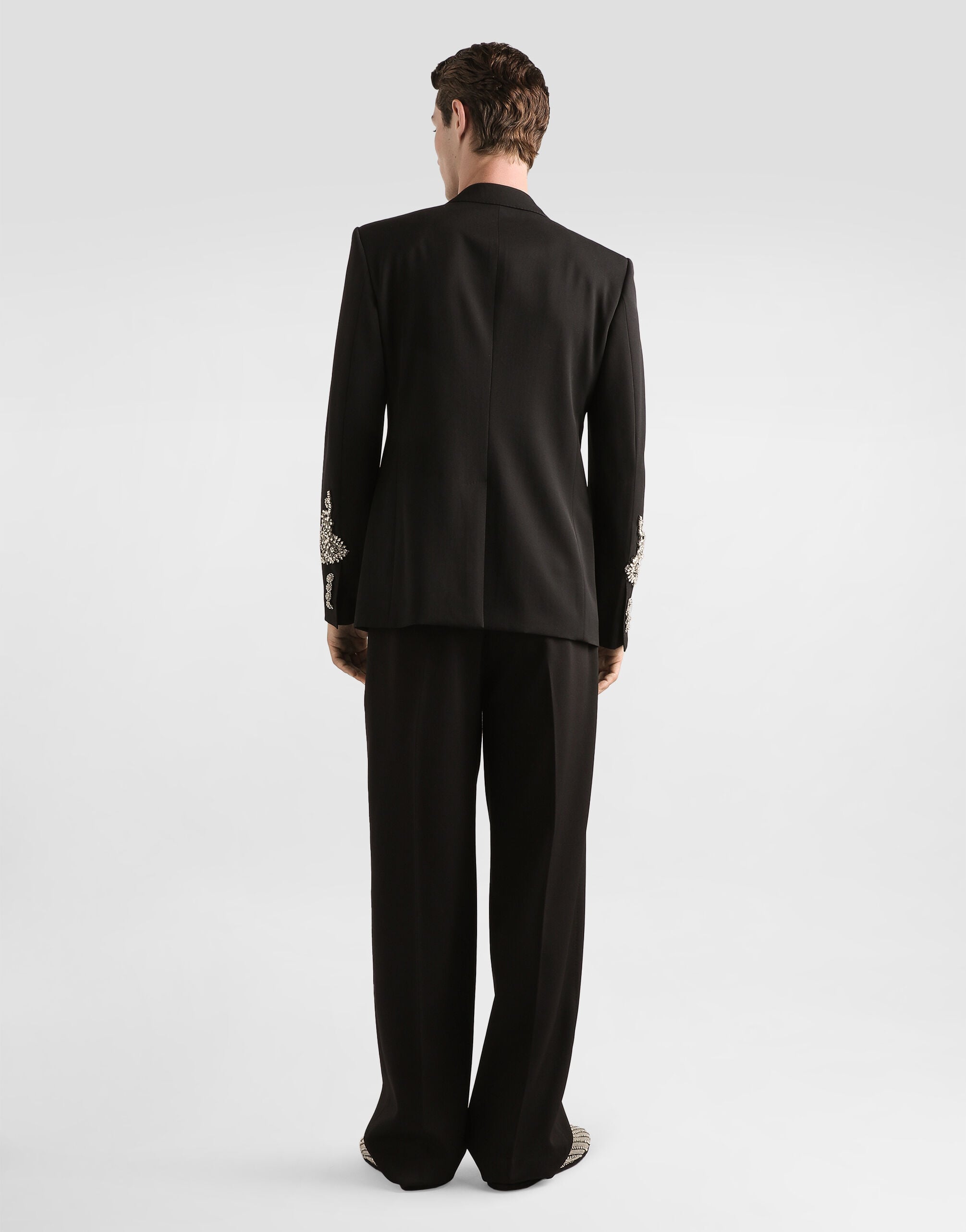 Single-breasted jacket with jewel embellishments in Black for Men