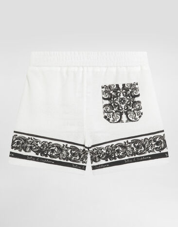 Dolce & Gabbana Majolica-print double piqué bermuda shorts Multicolor L1JQV8II7HN