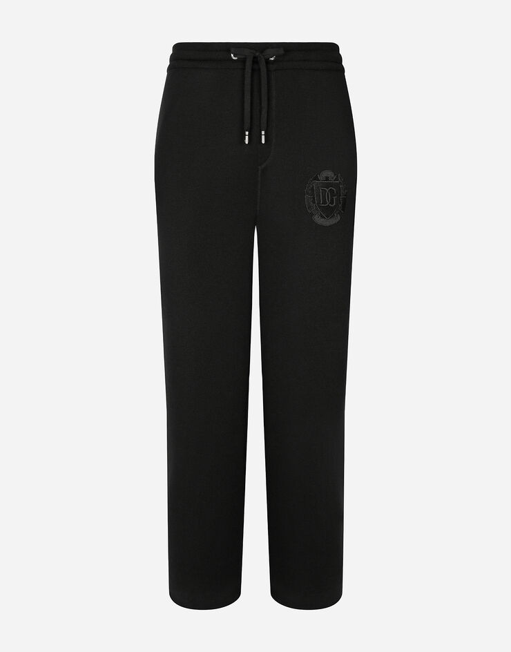 Dolce & Gabbana سروال للركض صوف أسود GXU16ZJFMCZ