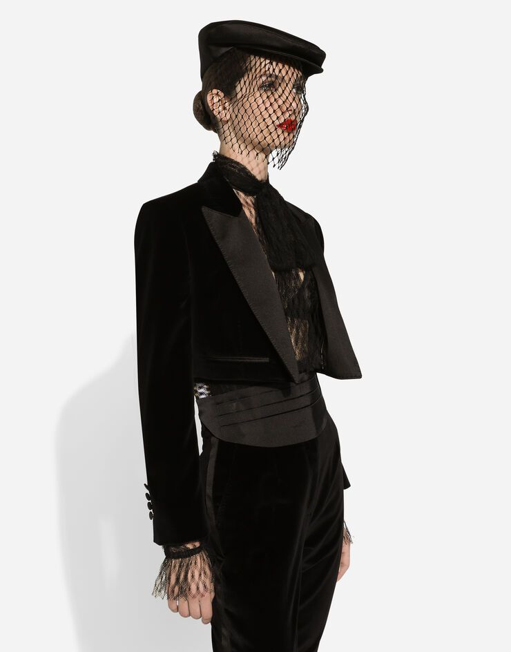 Dolce & Gabbana Velvet Spencer tuxedo jacket Black F2919TFUVG7