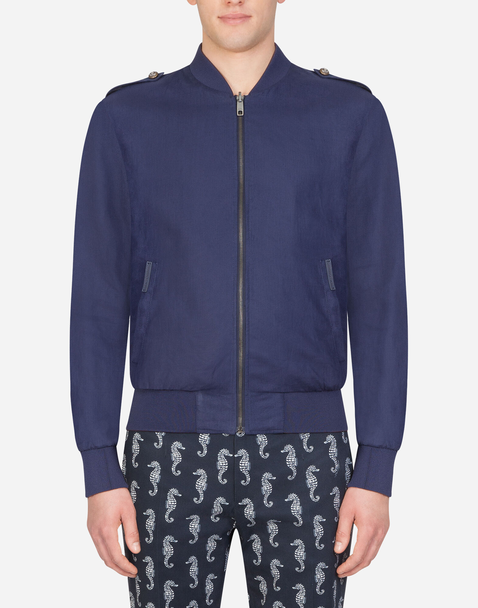 ブルーのメンズ Linen jacket | Dolce&Gabbana®