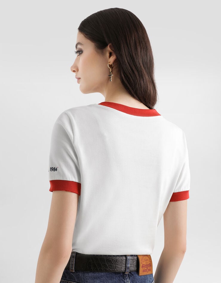 Dolce & Gabbana Jersey t-shirt with print White F8N08TGDDNG