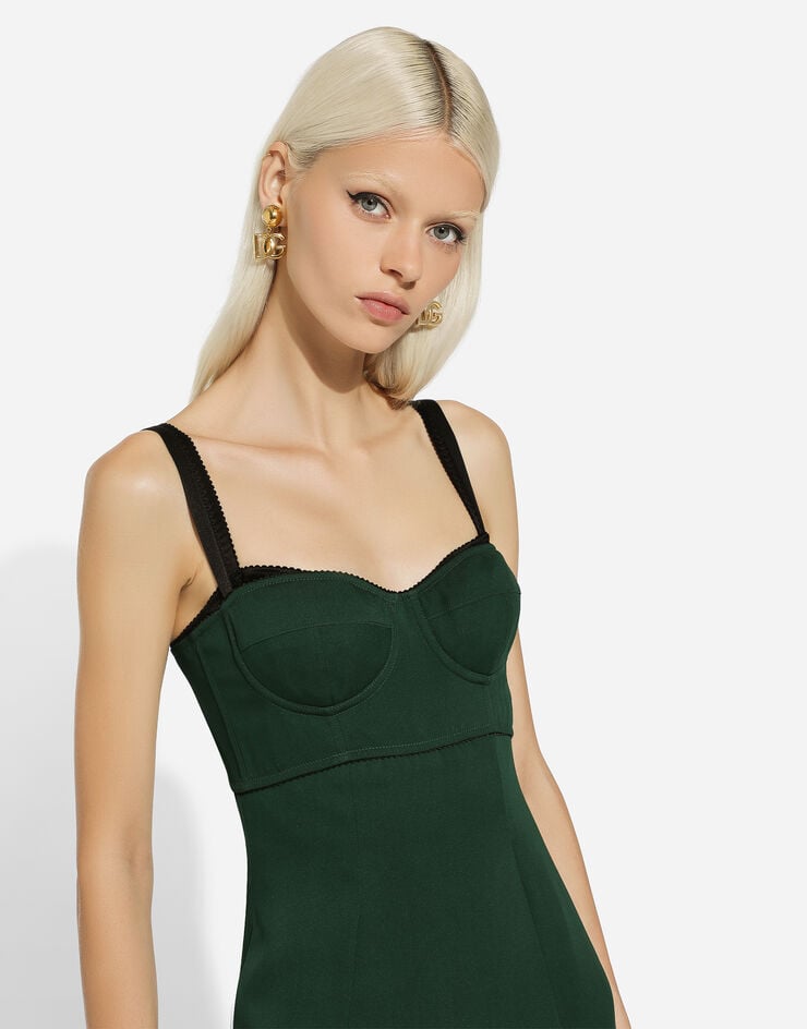 Dolce & Gabbana Vestido corsetero de charmeuse Verde F6EAXTFUABF