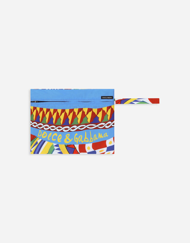 Dolce & Gabbana Mid-length swim trunks with Carretto print Multicolor M4A13TFHMSQ