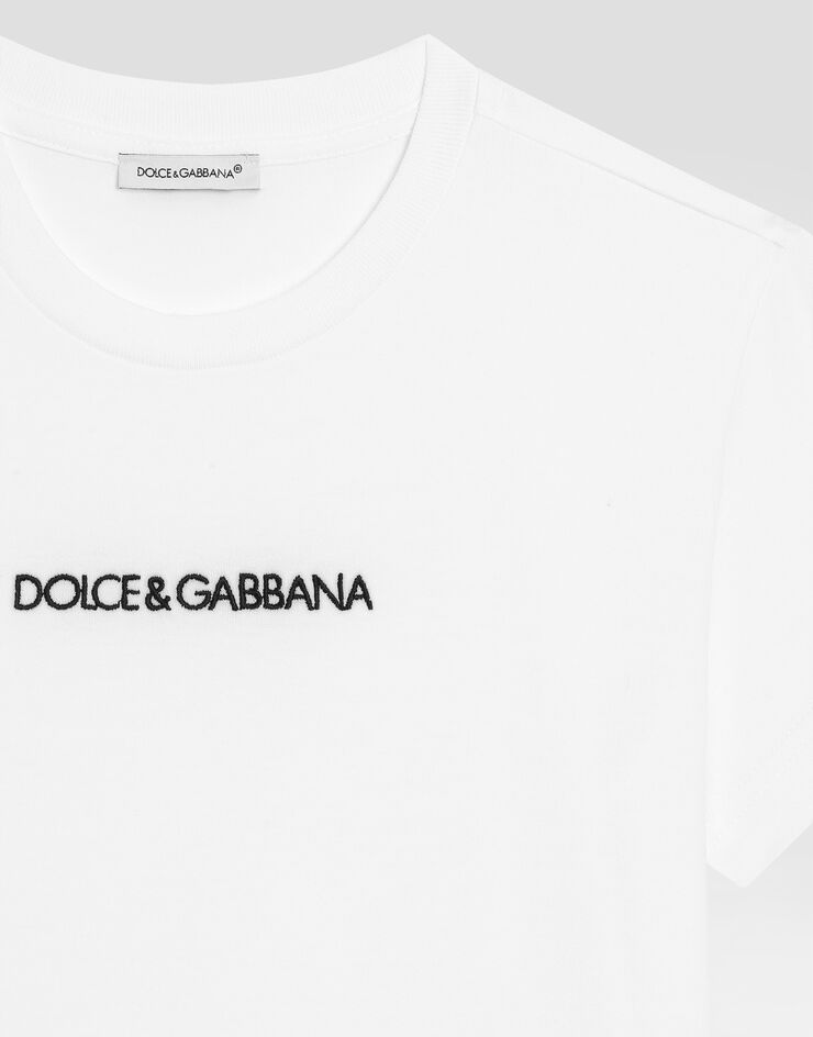Dolce & Gabbana Jersey t-shirt with logo embroidery White L4JT7NG7STN