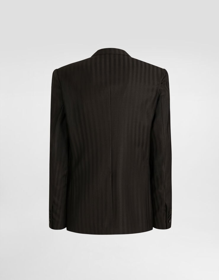 Dolce & Gabbana Pekin wool jacquard single-breasted sicilia light jacket Black G2TV4TFR226