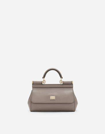 Dolce & Gabbana Mini Sicily handbag in dauphine calfskin Beige BB7116B1001
