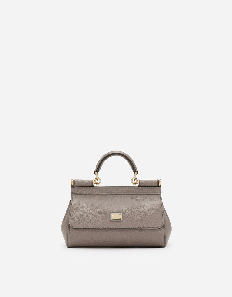Dolce & Gabbana Mini Sicily handbag in dauphine calfskin Beige BB7116B1001
