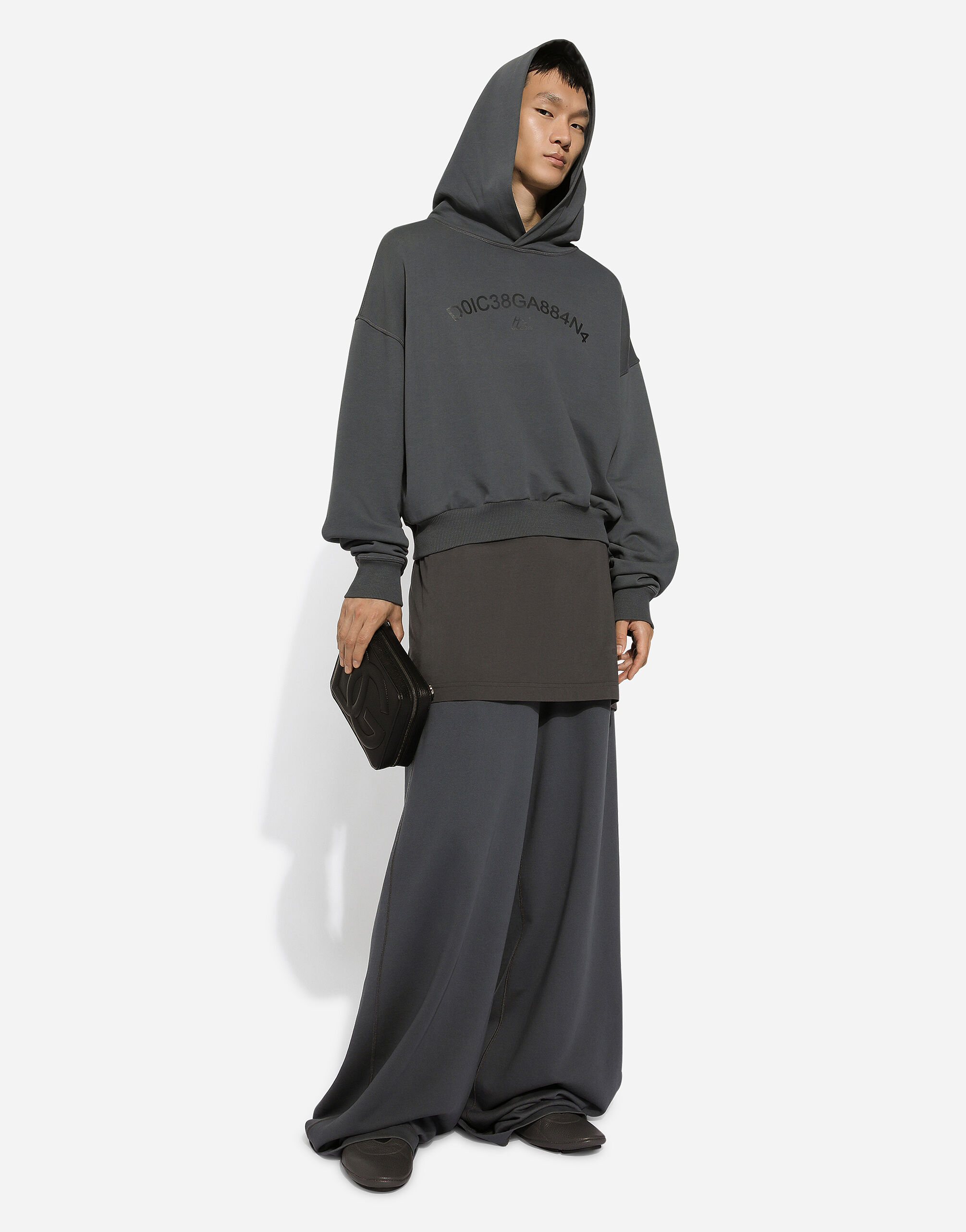 Cotton jogging pants in Grey for Men Dolce Gabbana