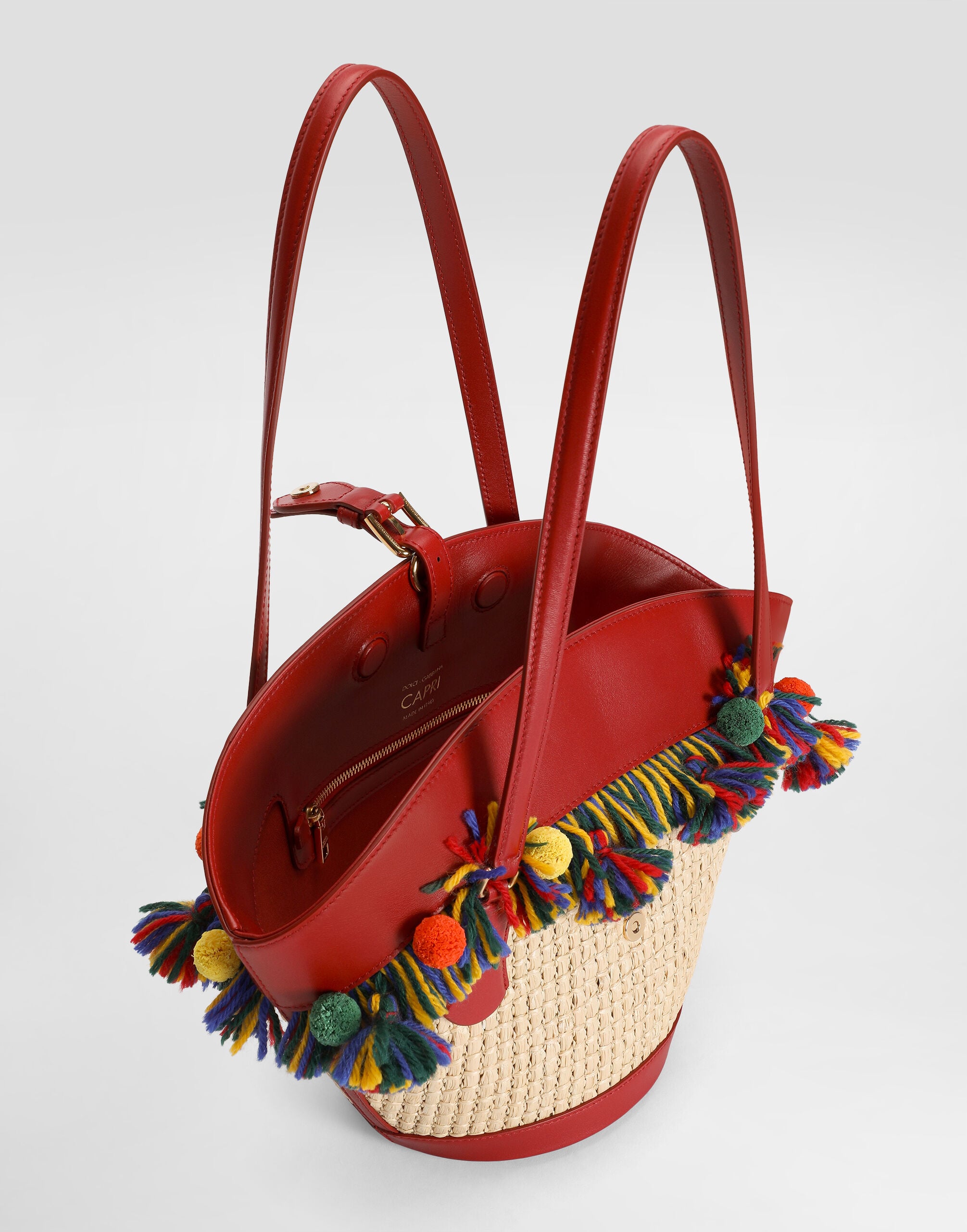 Raffia coffa Capri bag in Multicolor for Women | Dolce&Gabbana® US