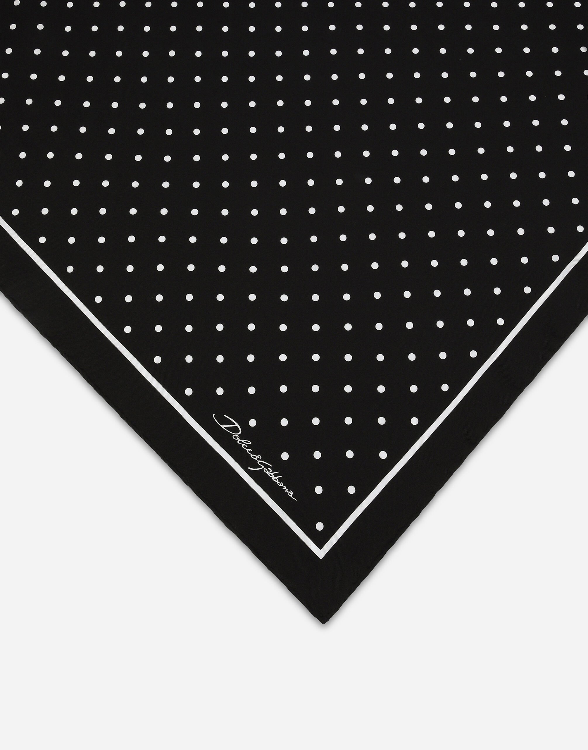 スカーフ Dolce & Gabbana FW25 FOULARD 90X90 (FN090R GDAOZHP3OA) Silk twill scarf with micro-polka-dot print (90x90) in Print
