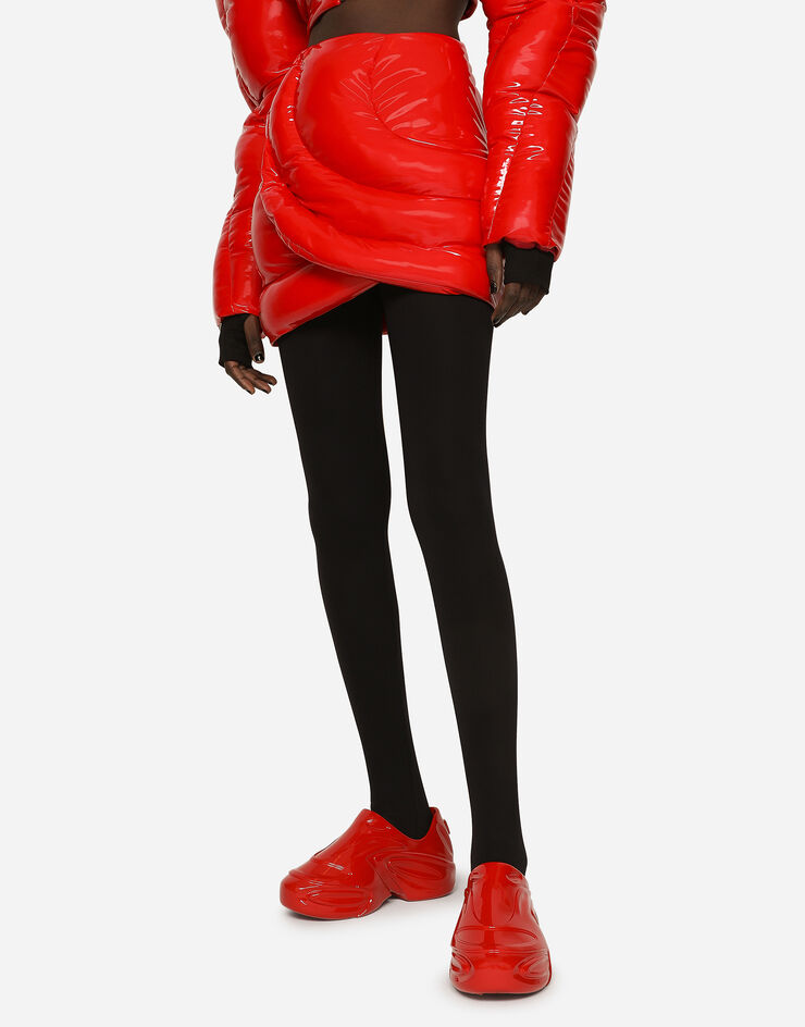 Dolce & Gabbana Leggings in jersey tecnico con elastico logato Nero FTCOGTFUUBD