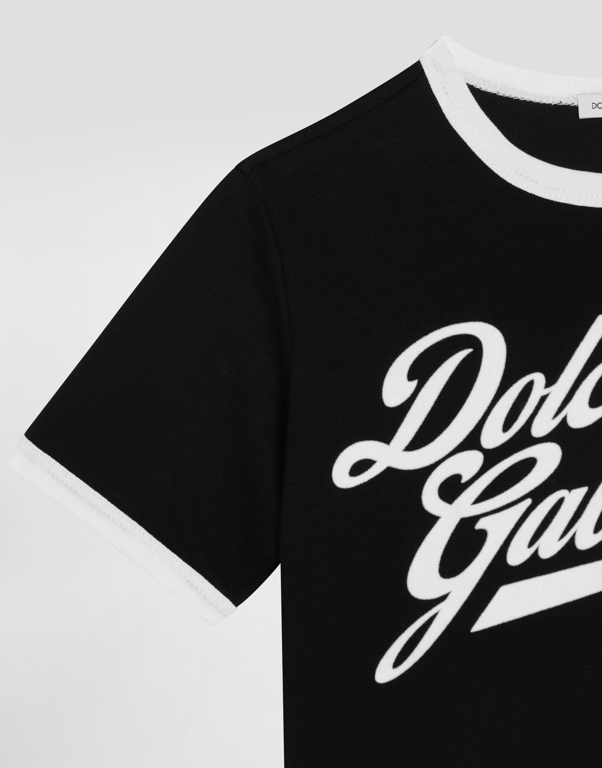 Blackのボーイズ Jerseyt-shirt with Dolce&Gabbana print