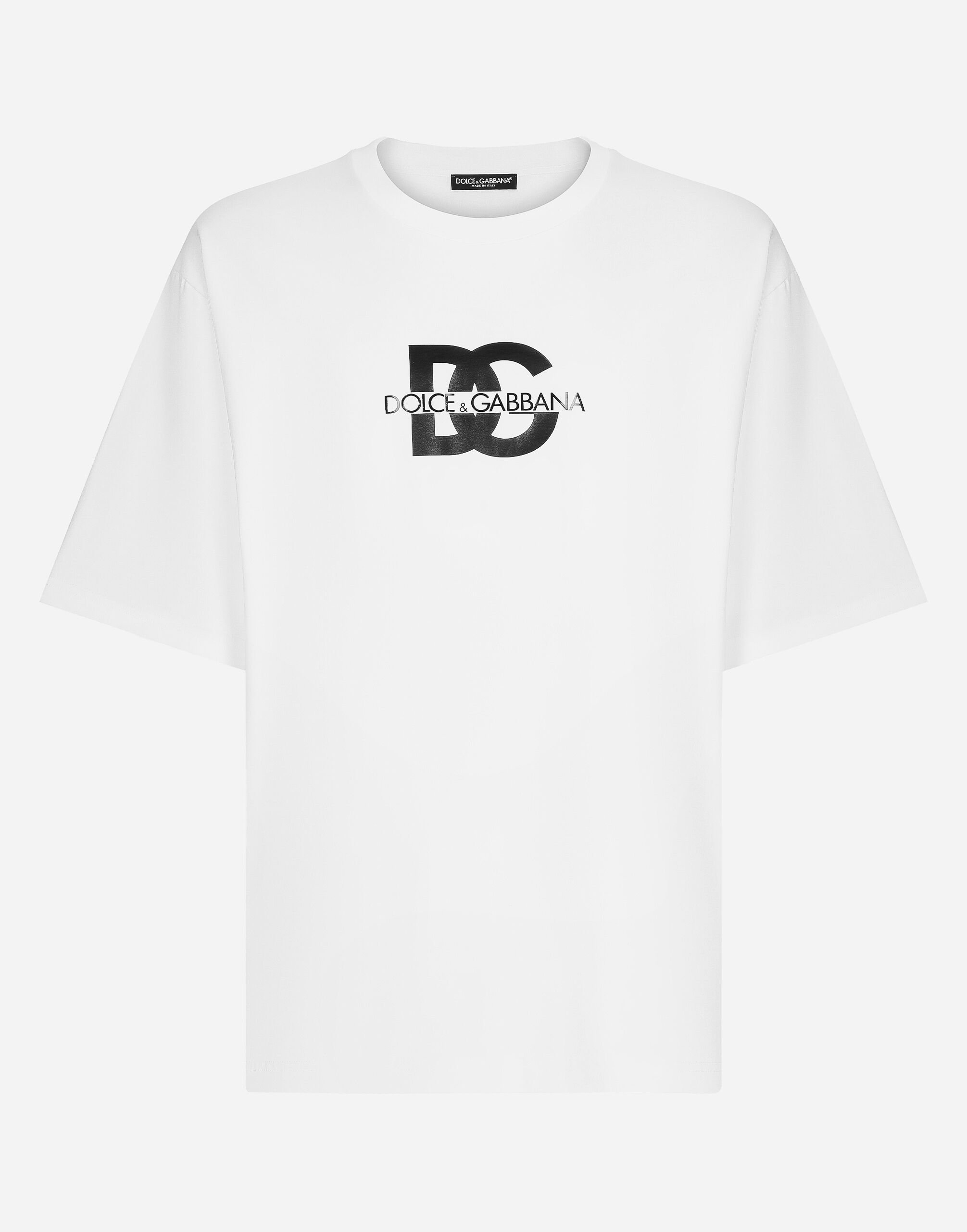 Dolce & Gabbana Short-sleeved T-shirt with DG logo print Green BM2336AG182