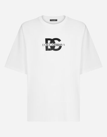 Dolce & Gabbana Short-sleeved T-shirt with DG logo print Multicolor GXZ11TJBSHI