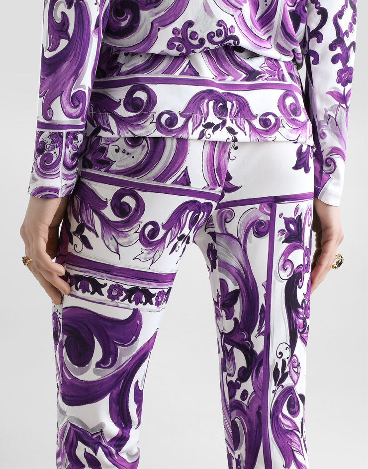 Dolce & Gabbana Majolica-print flared trousers Multicolor FTDB6TFS8C0