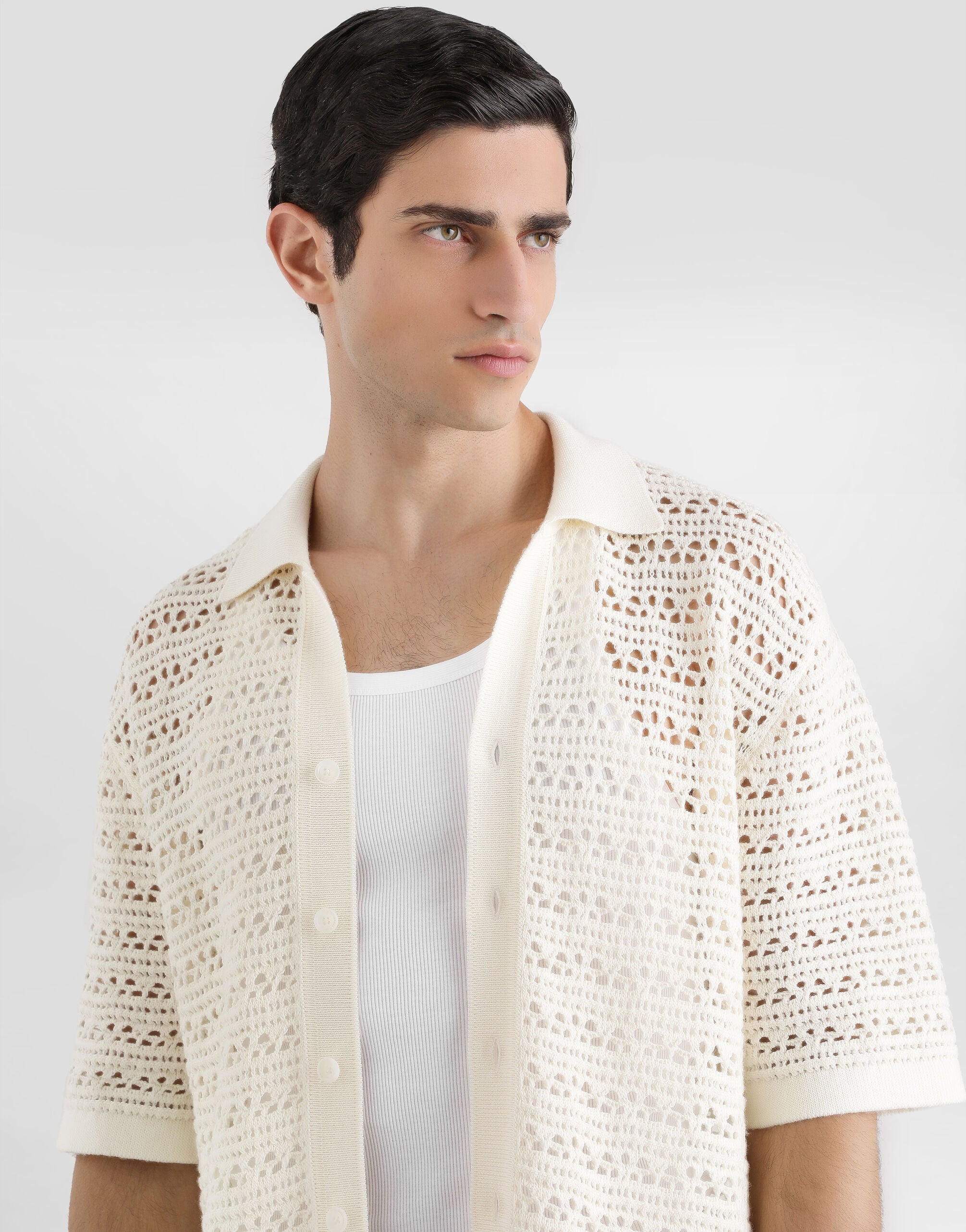 Crochet shirt in White for Men | Dolce&Gabbana® US