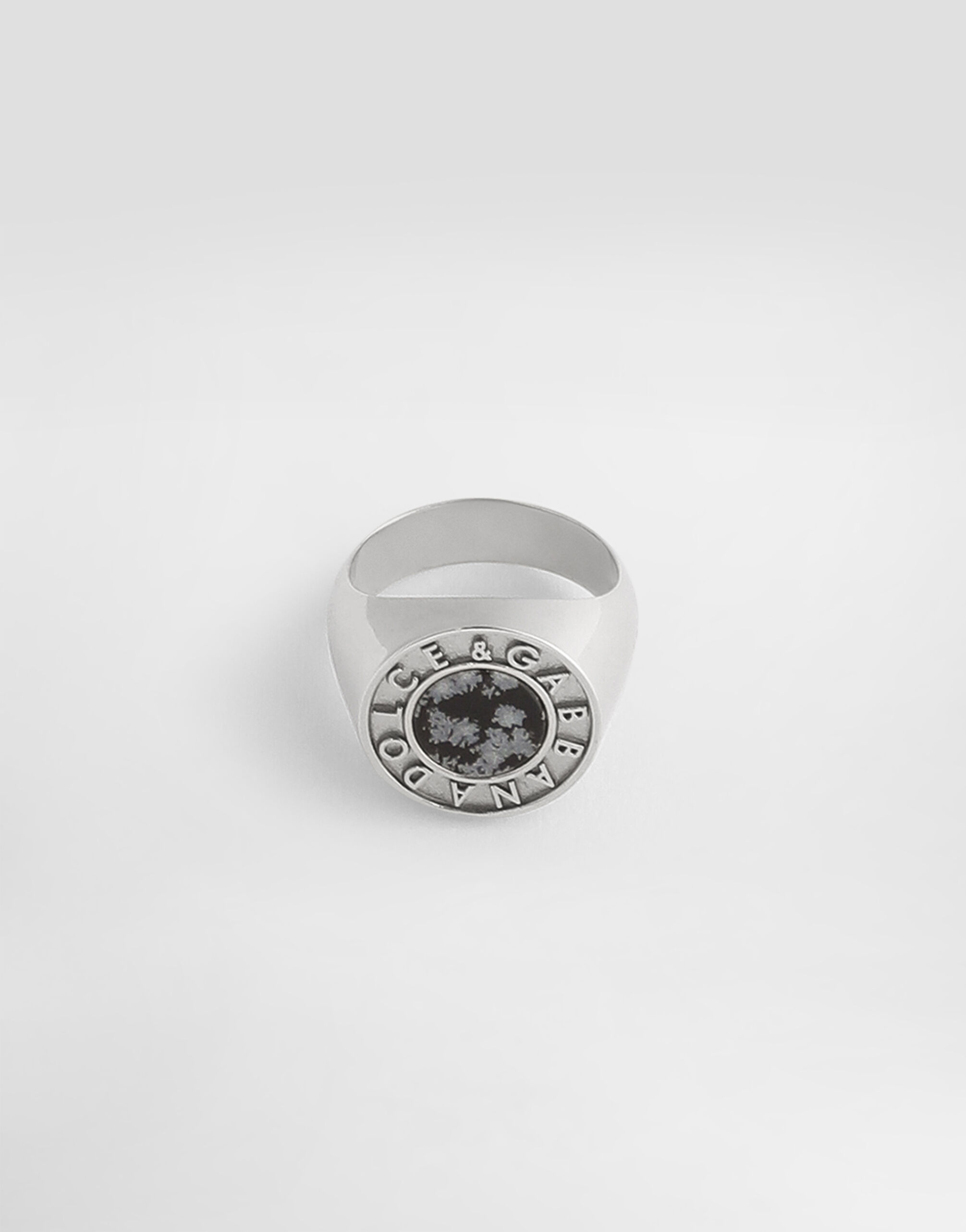 Silverのメンズ ロゴ ストーン リング | Dolce&Gabbana®