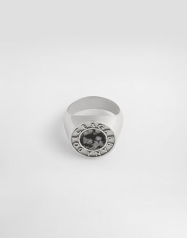Dolce & Gabbana ロゴ ストーン リング Silver WRR5X2W1111
