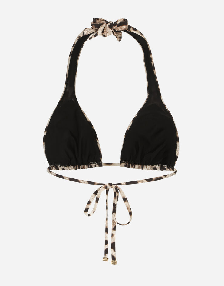 Dolce & Gabbana Leopard-print padded triangle bikini top Multicolor O1A01JONO11