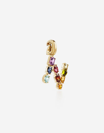 Dolce & Gabbana Charm N Lettering 18kt yellow gold and multicolored gems Gold WANR2GWMIXN
