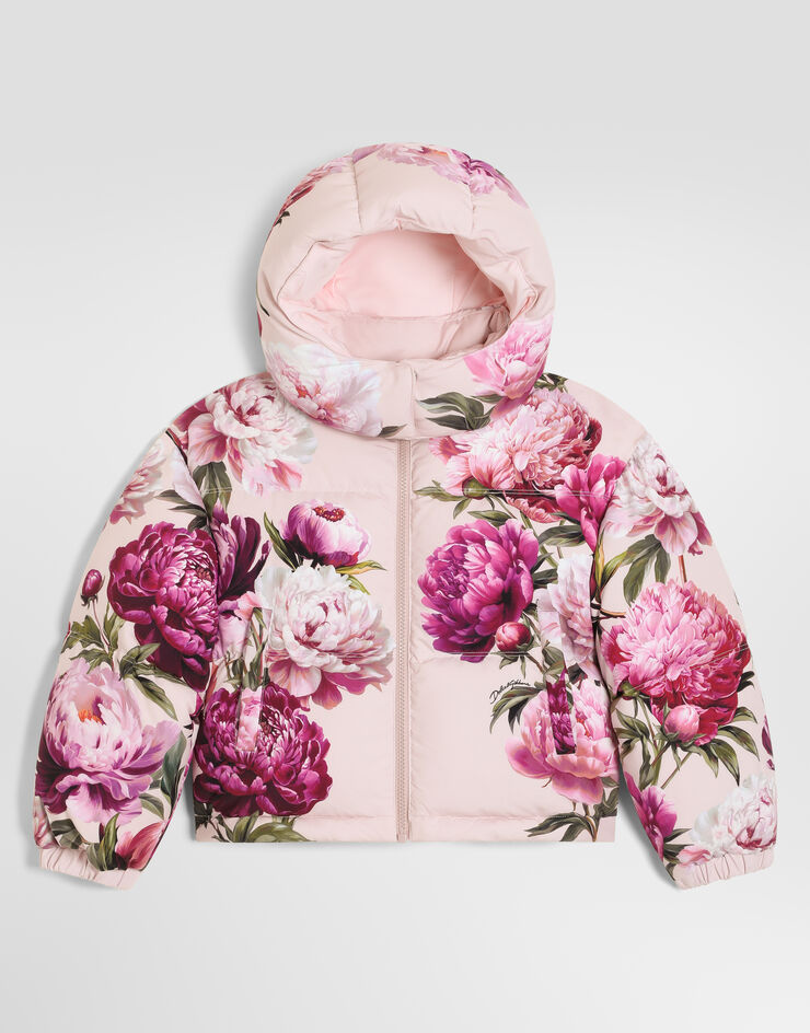 Dolce & Gabbana Peony-print nylon puffer jacket Multicolor L5JBN8G7QZT