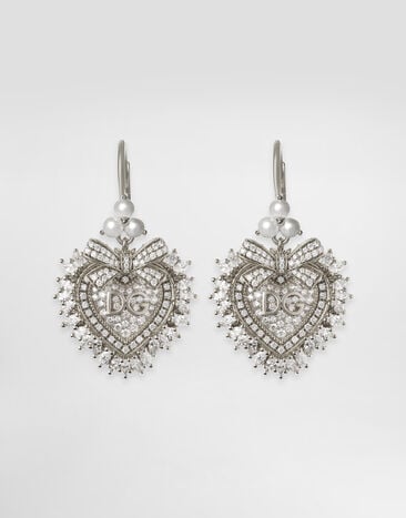Dolce & Gabbana Devotion Earrings 18-carat white gold and diamonds White WEND1KWWH01