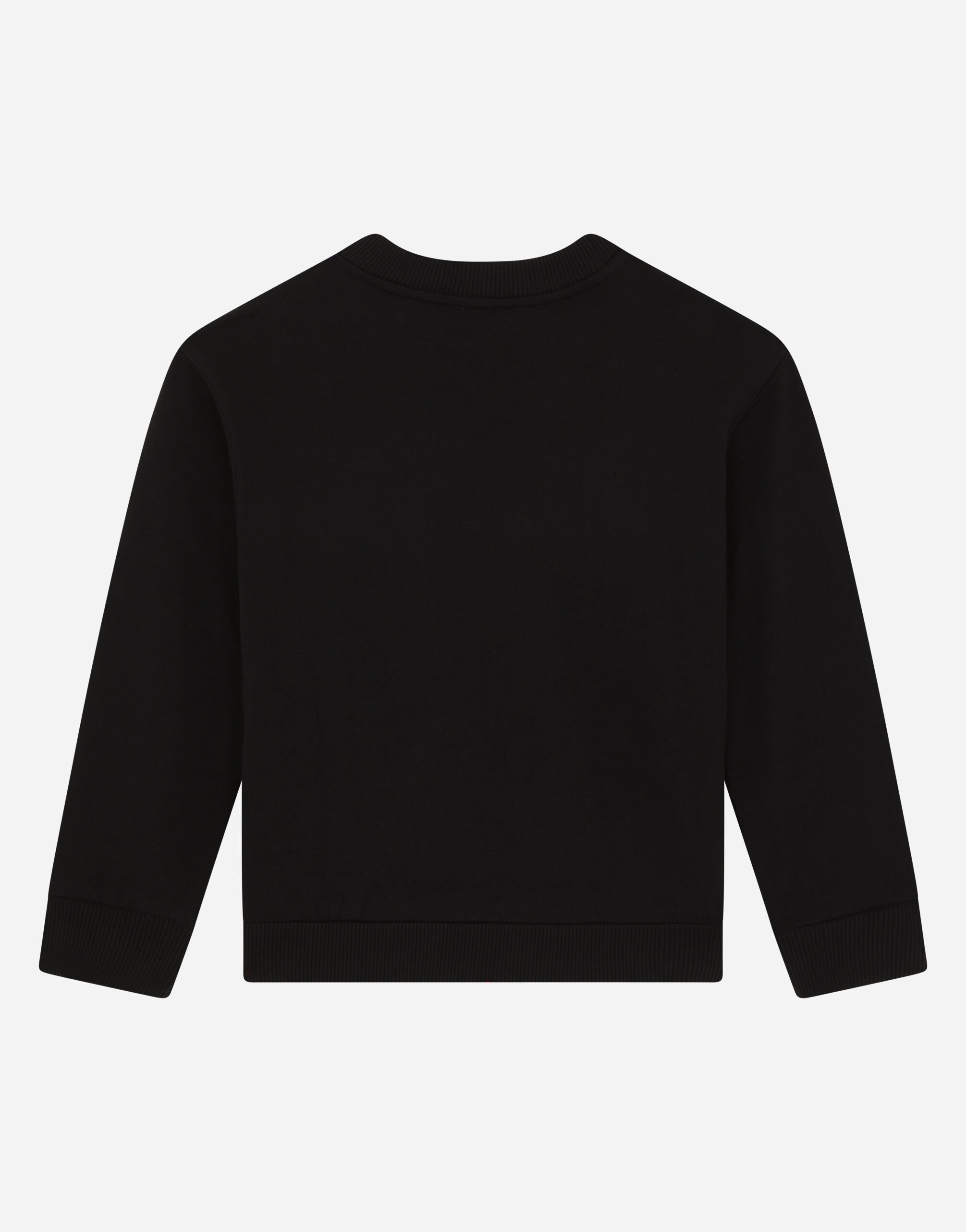 Round neck sweatshirt with DG Milano logo in Black for Boys Dolce Gabbana