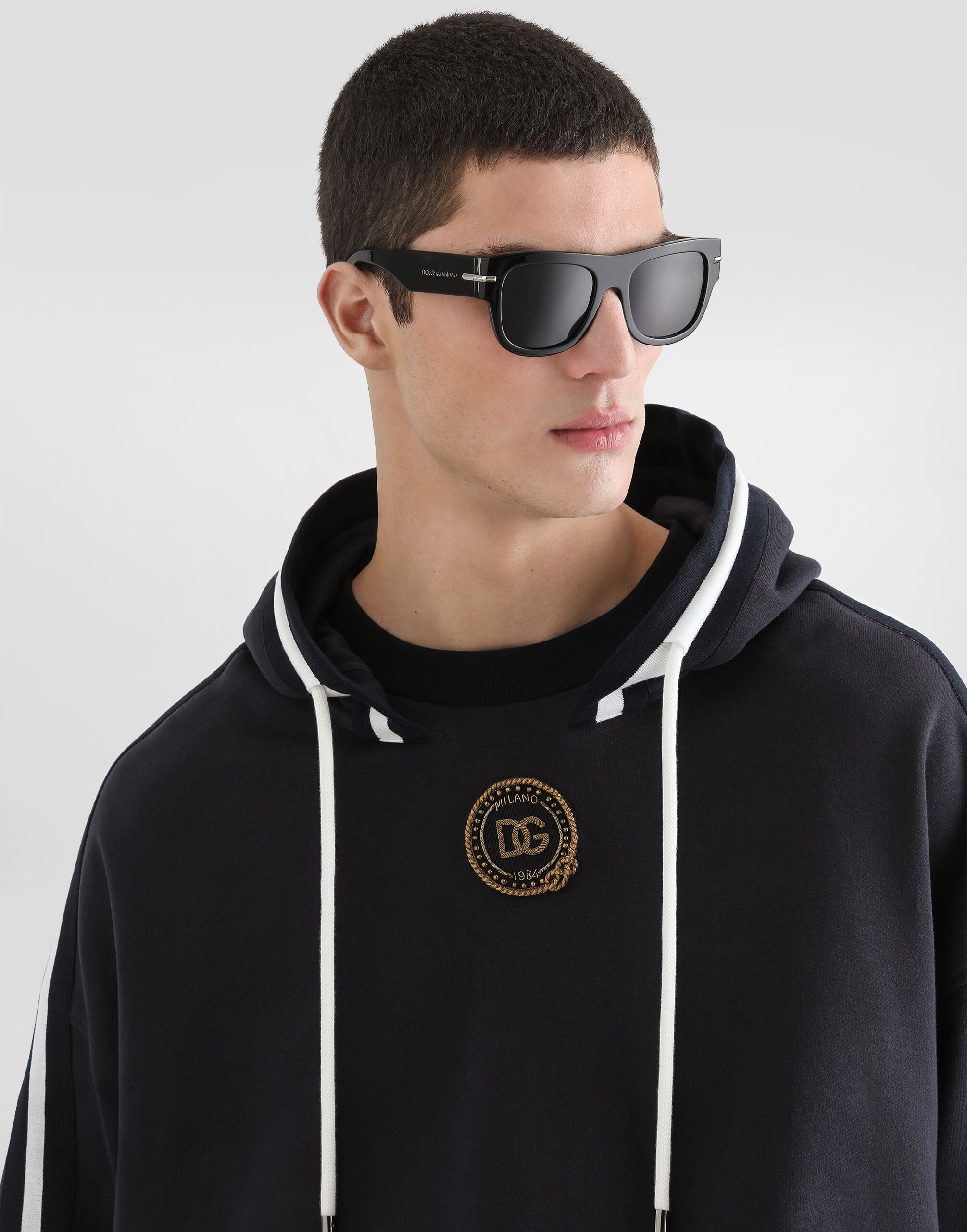 Cotton hooded sweatshirt in Blue for Men | Dolce&Gabbana® US