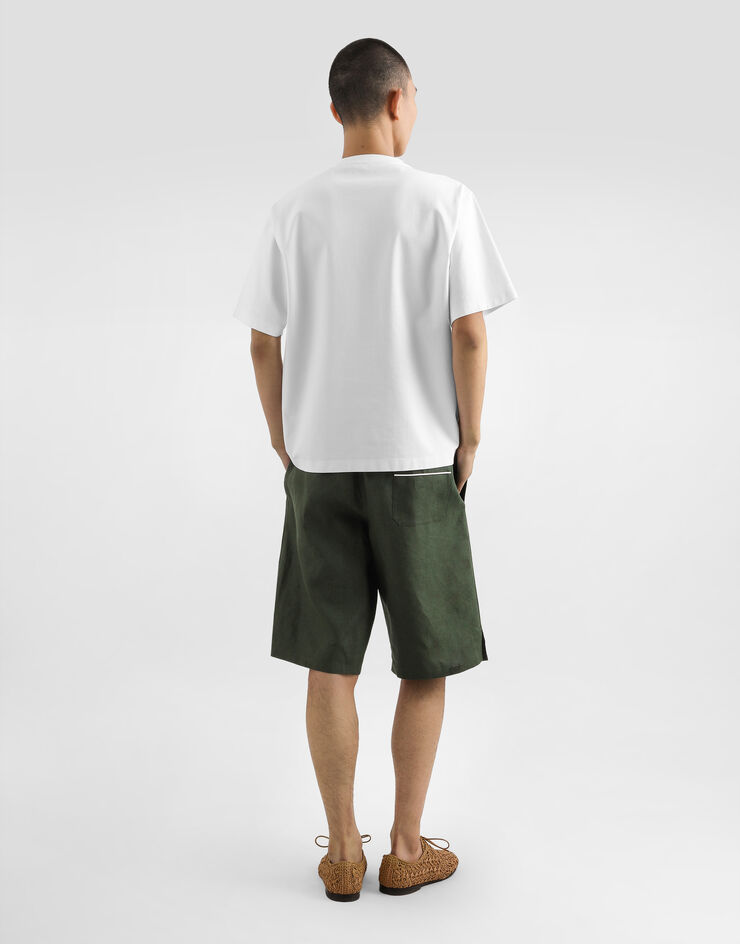 Dolce & Gabbana Linen fabric shorts Green GP0T1TFU4MC