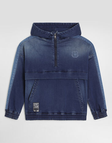 Dolce & Gabbana Denim hoodie with embroidery  L4JWNWLDD99