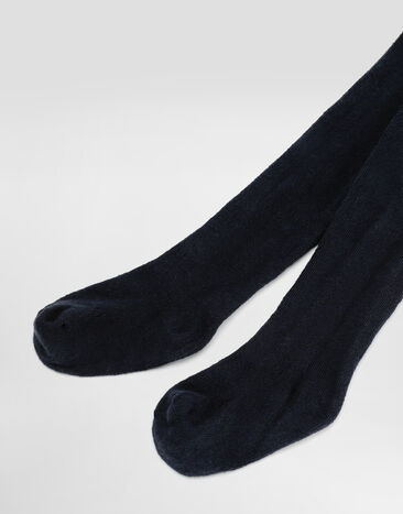 Dolce & Gabbana Perforated tights with DG logo Blue LBKAF1JBCDQ