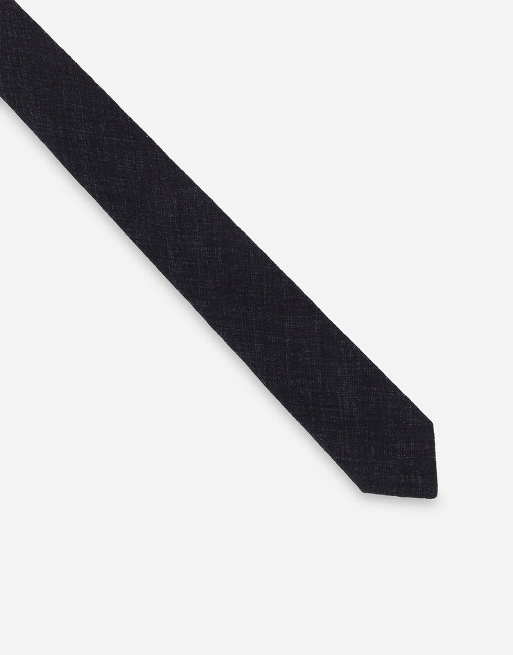 Dolce & Gabbana Krawatte aus Baumwolle DG-Logo Grau GT149EHUMHJ