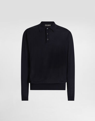 Dolce & Gabbana Cashmere polo shirt Blue GXZ25TJBW05