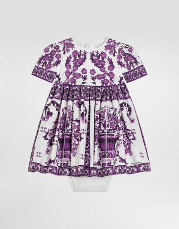 Dolce & Gabbana Majolica-print cotton poplin dress Multicolor L24DH6HH5EP