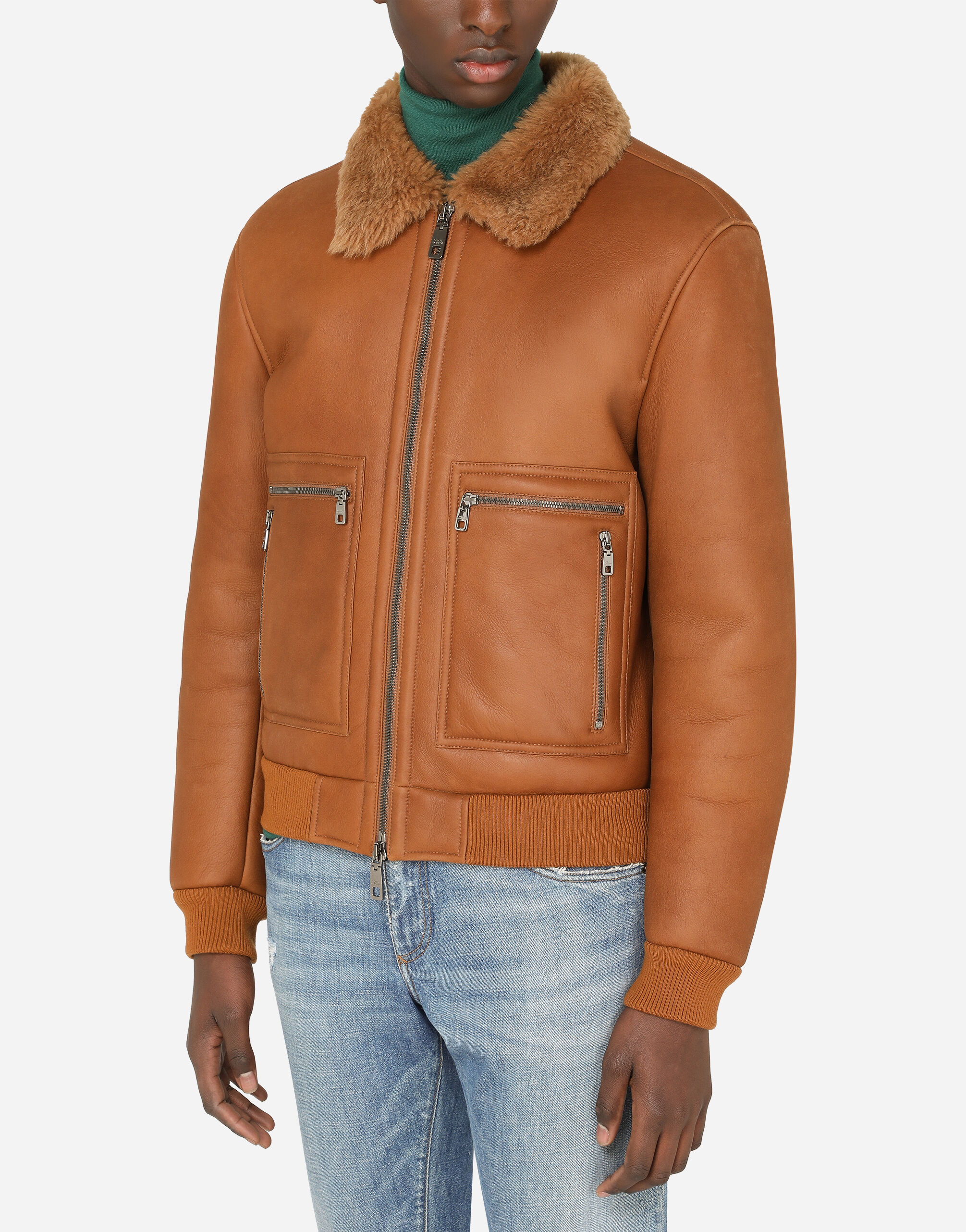 Dolce and best sale gabbana shearling jacket